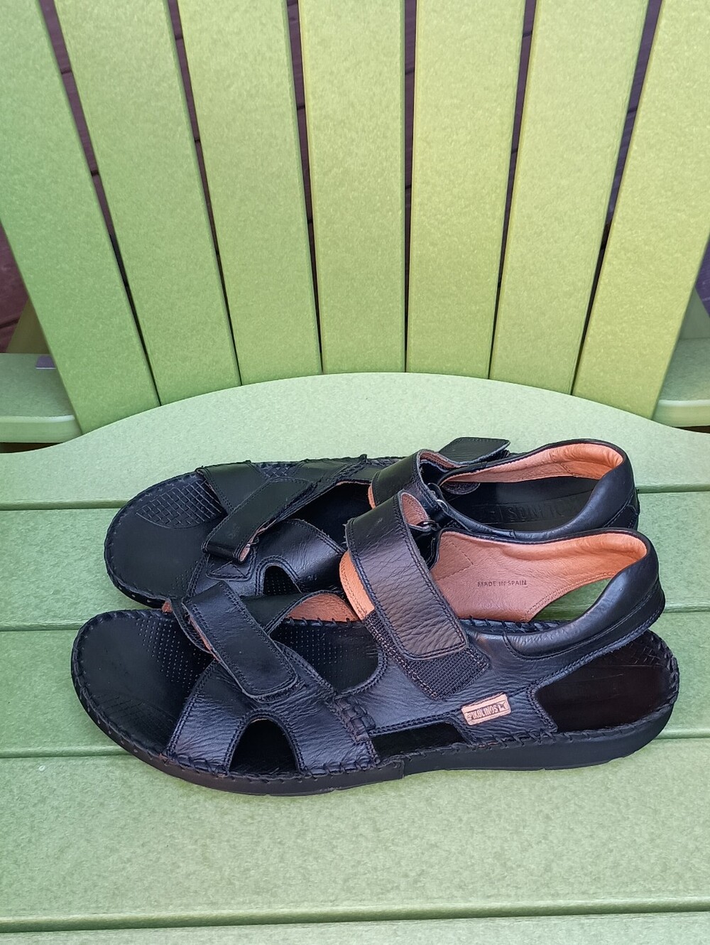 PIKOLINOS Black Leather Men's Sandals Size 45
